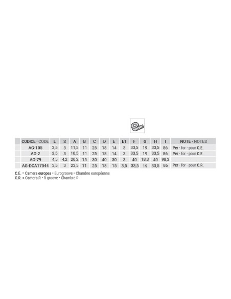 AG-2 - Cerniera porte interne alluminio/legno 3+2 fori